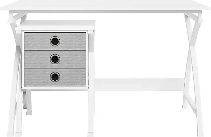 Thumbnail: Realspace® X-Cross 48"W Computer Desk With File Cabinet, White