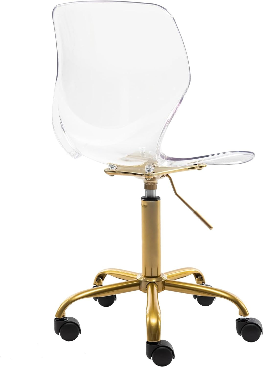 HomeFun Acrylic Clear Chair - Gold
