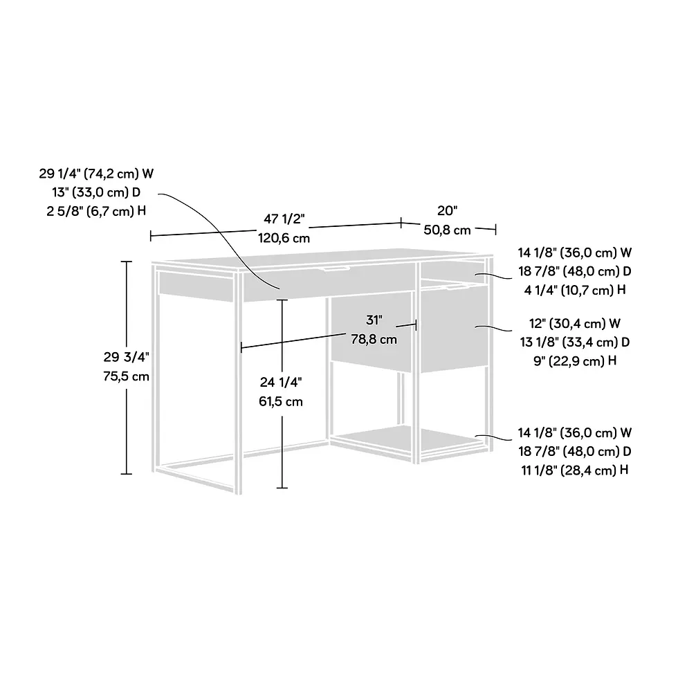 Thumbnail: Sauder Lux Office Desk, Sindoori Mango