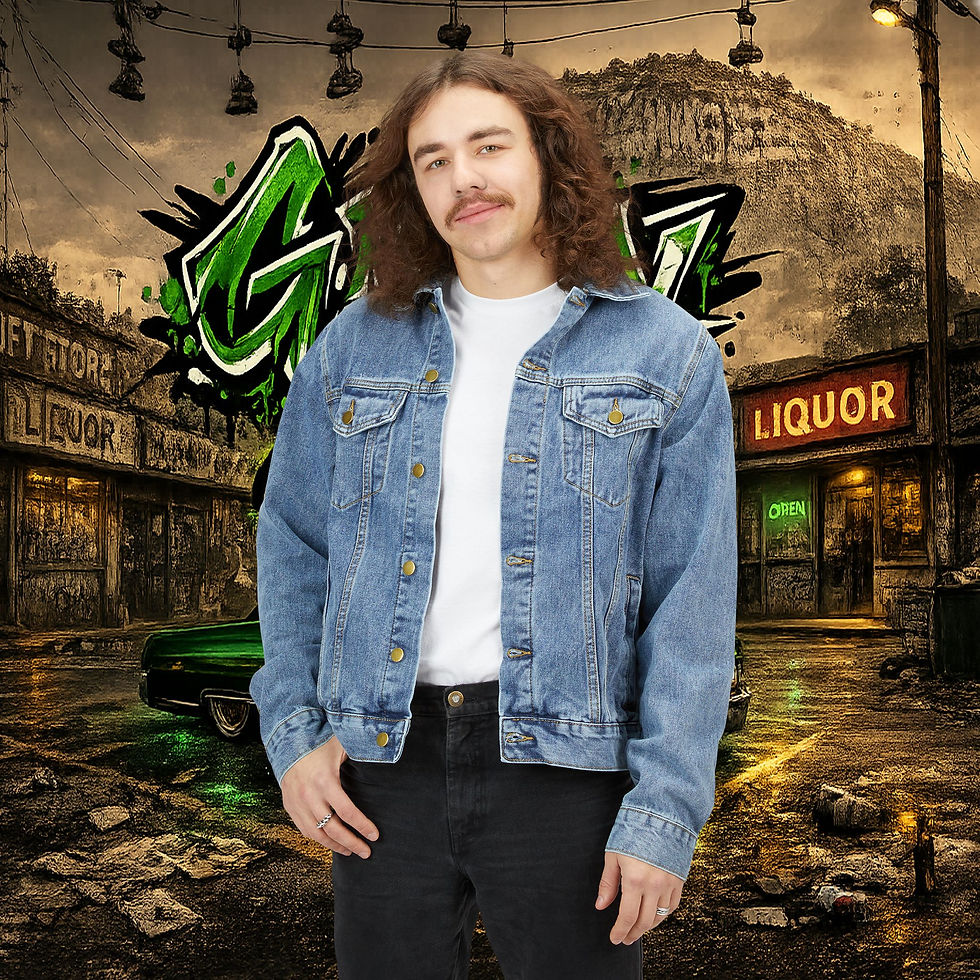 Thumbnail: G Money Lowrider Graffiti Heavy Denim Jacket 