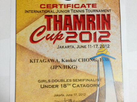 2012.6 ◇ITFインドネシアツアー Thamrin Cup International Junior Championships:G4 6/8〜18(ジャカルタ)