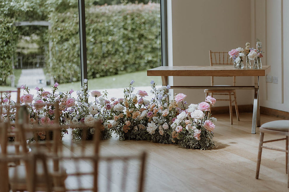a beautiful wedding ceremony flower nest