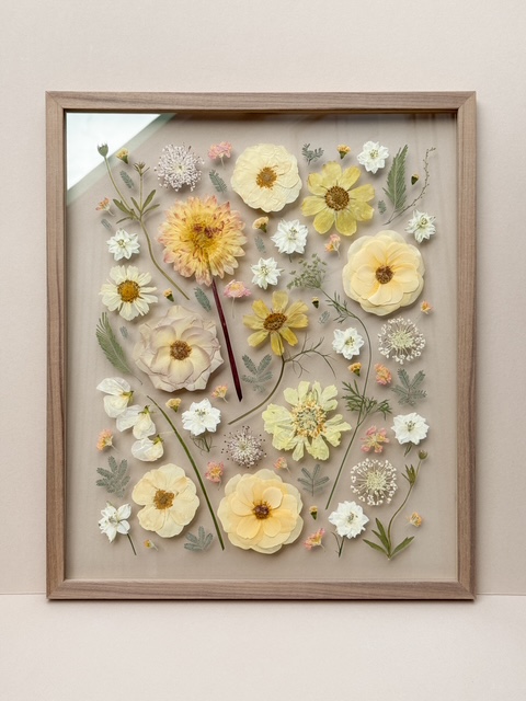 neutral pressed flower frame