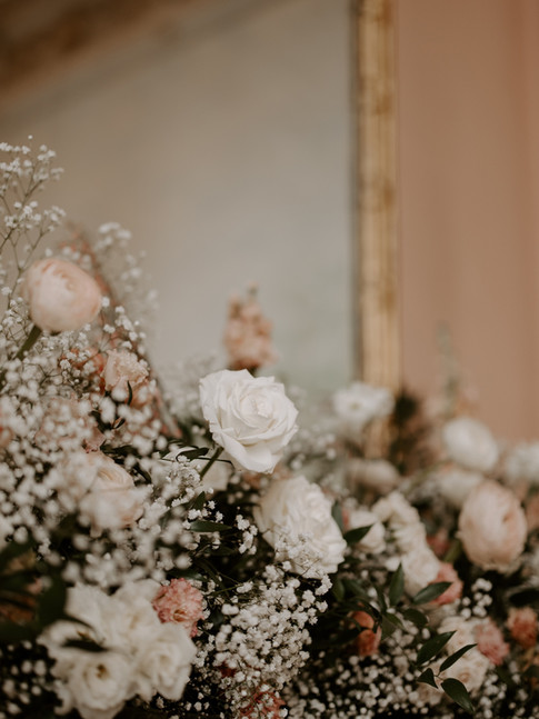 textural wedding flowers at Danesfield House