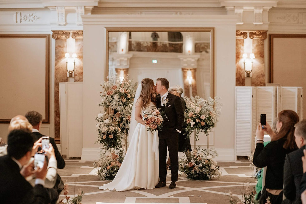 elegant ceremony flowers in a neutral colour palette