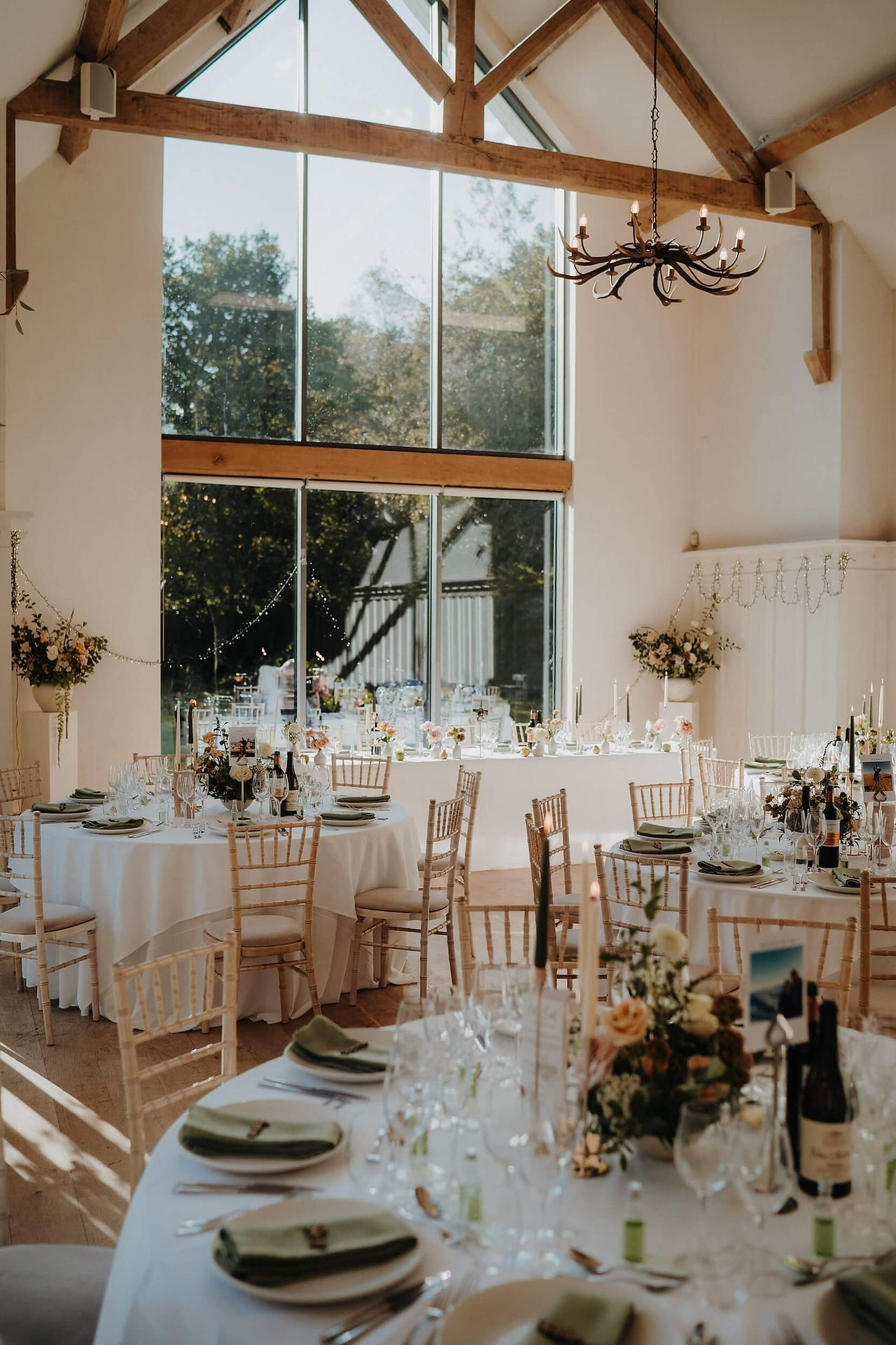 wedding reception flowers at Millbridge Court