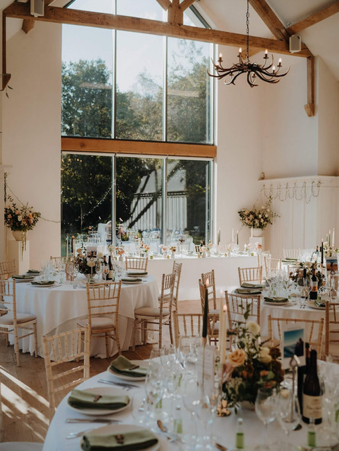 wedding reception flowers at Millbridge Court