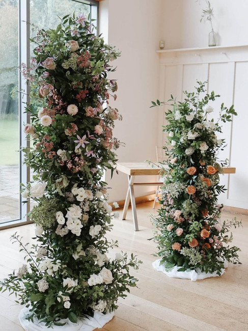 abundant ceremony flower columns 