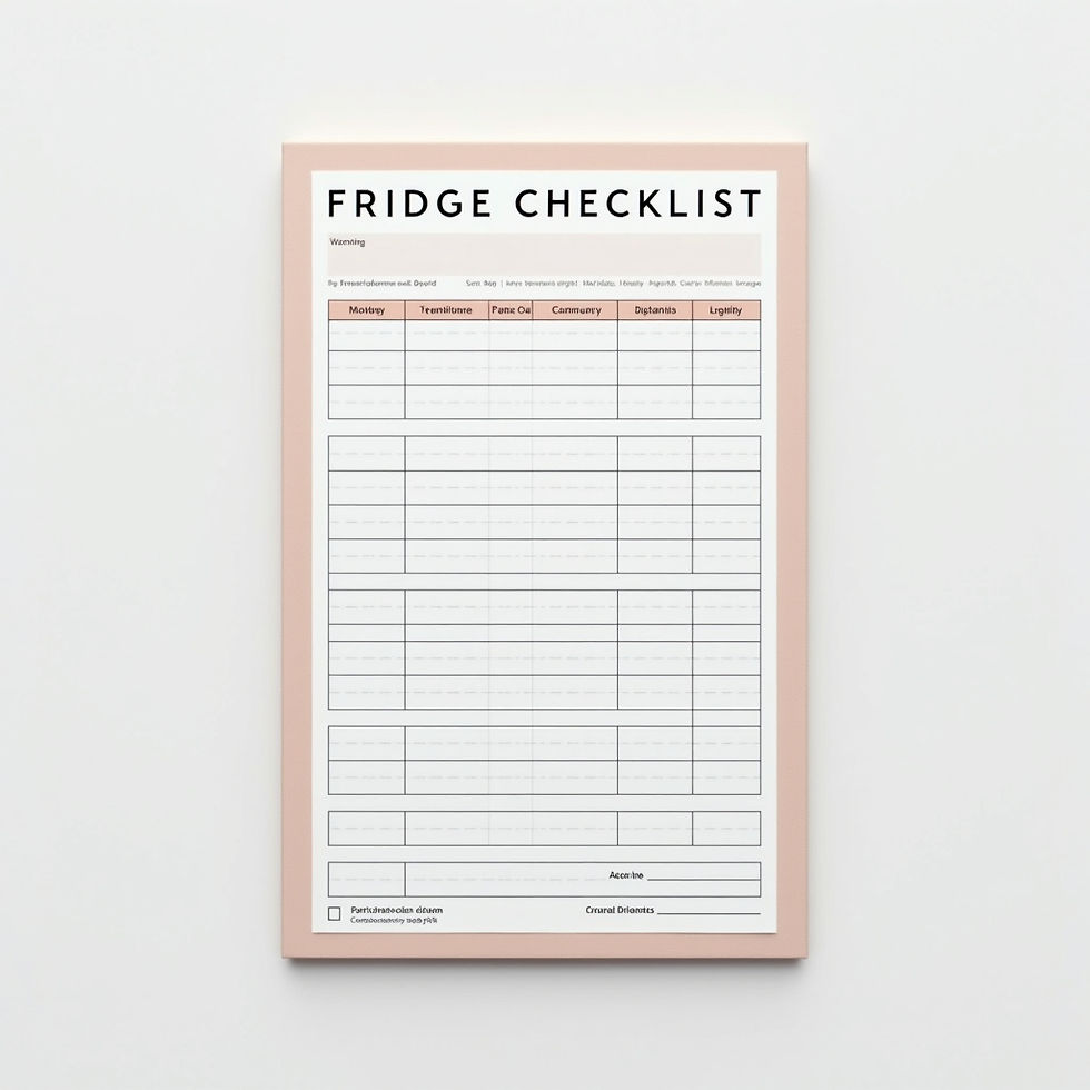 Reusable Fridge Checklist