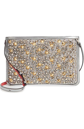 Loubiclutch Studded Glitter Clutch