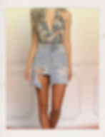 Love Culture Asymmetrical Distressed Denim Skirt