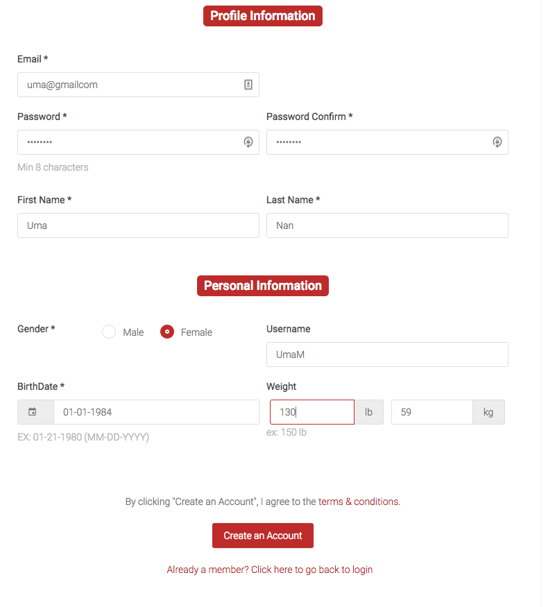 Registration Page