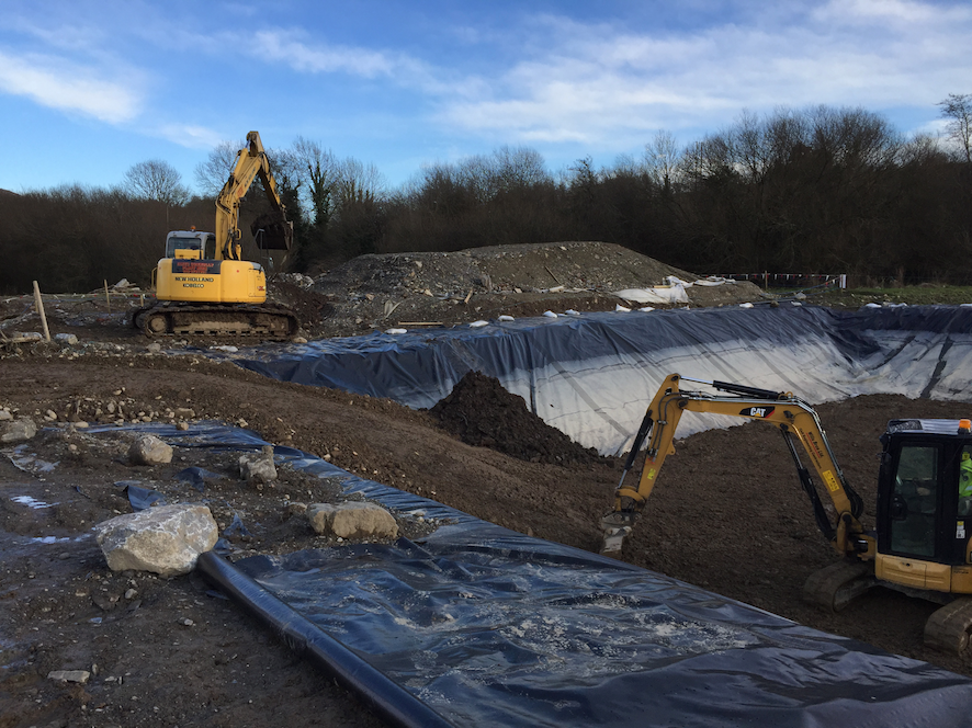 Filling the sealed receptor site with contaminated material at the Bandon Flood Relief Scheme