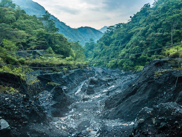 River canyon seen on Colombia motorcycle rental ride.