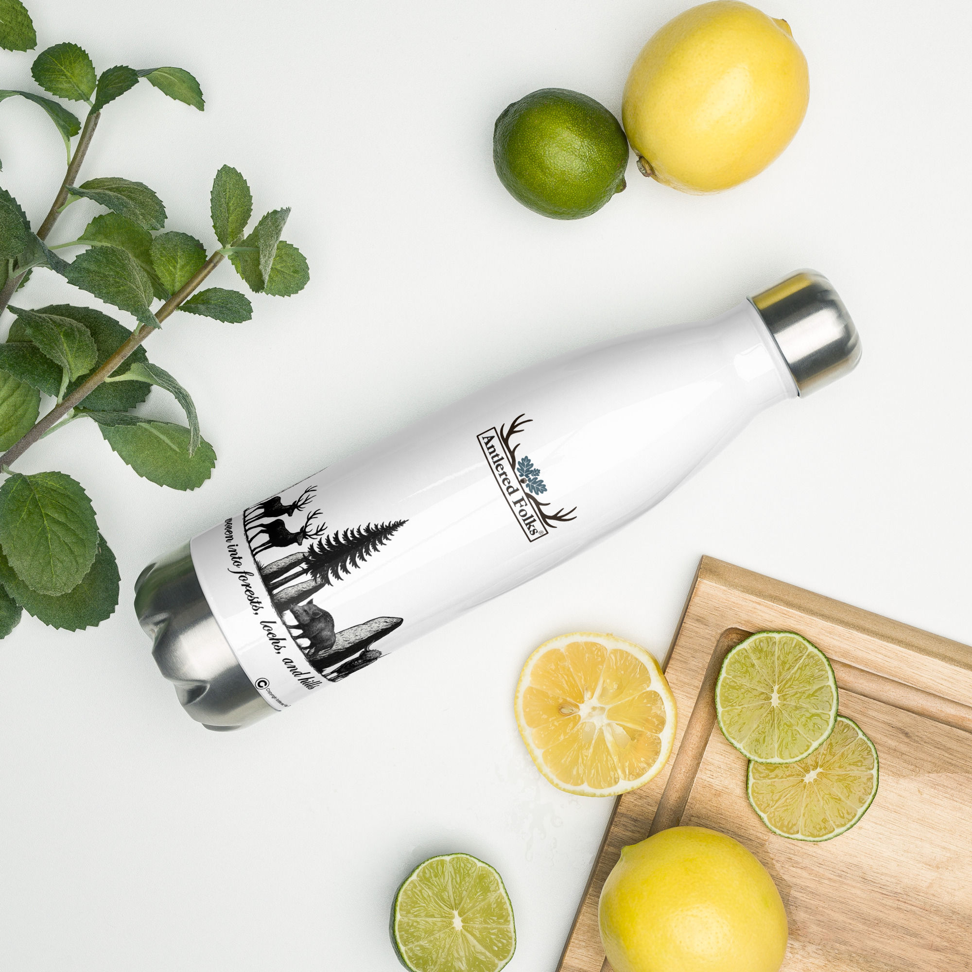 Antlered_Folks Northern Country Side Nature Travel Bottle Stainless steel 17oz