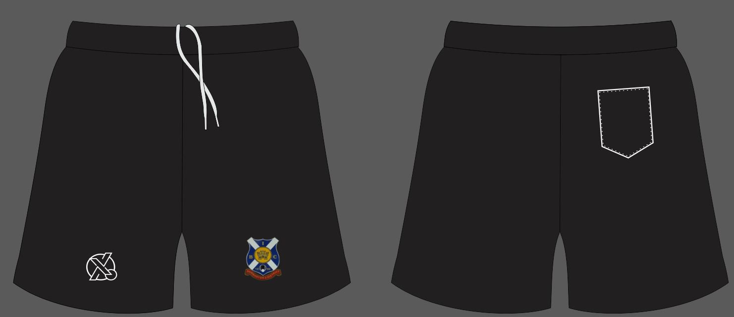 DDIBC Plain Black Shorts with Logo