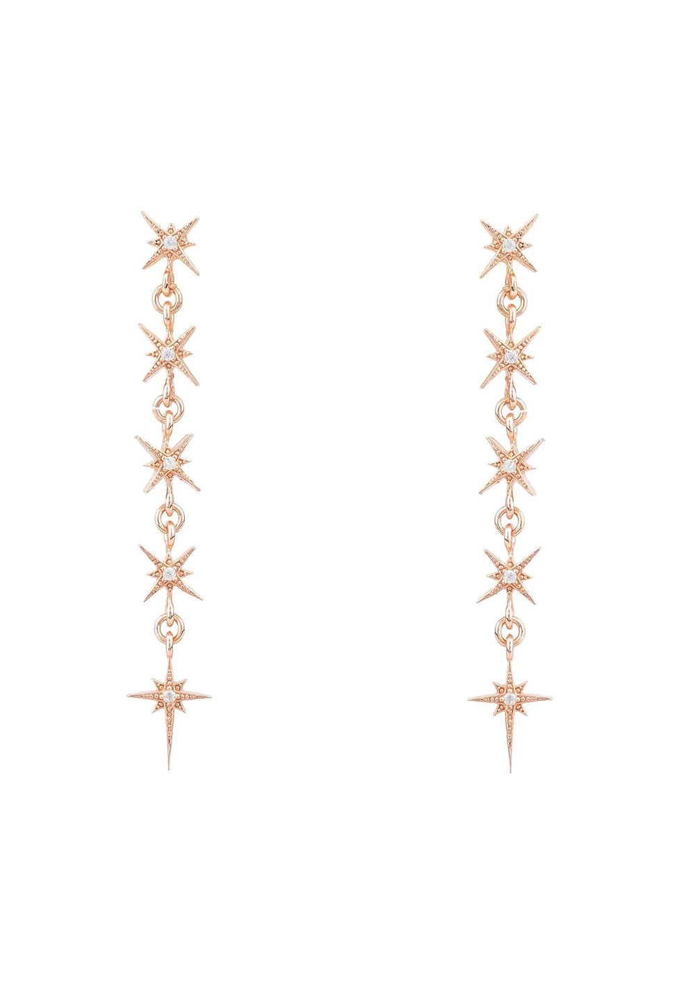Star Burst 5 Drops Earrings Rosegold