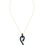 Thumbnail: Anaconda Snake Pendant Necklace Gold Sapphire