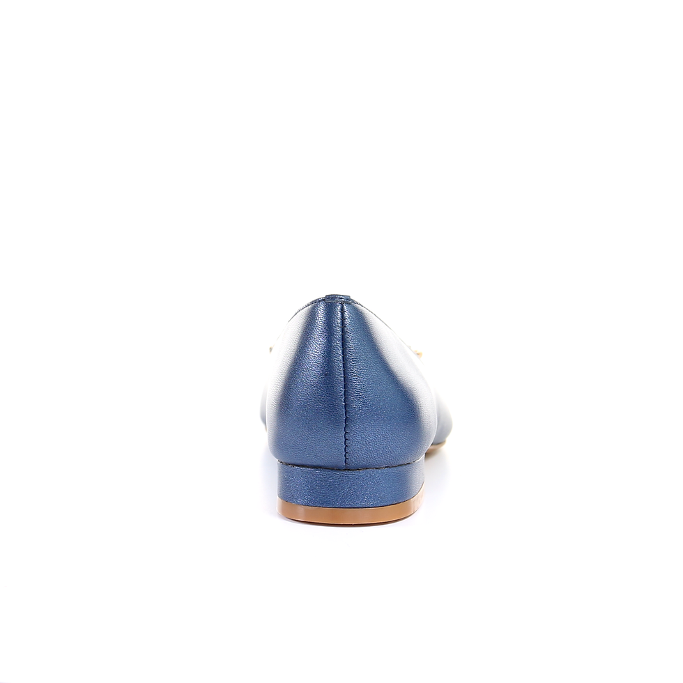 Thumbnail: Tassel Leather Square Toe Ballerina (Blue)