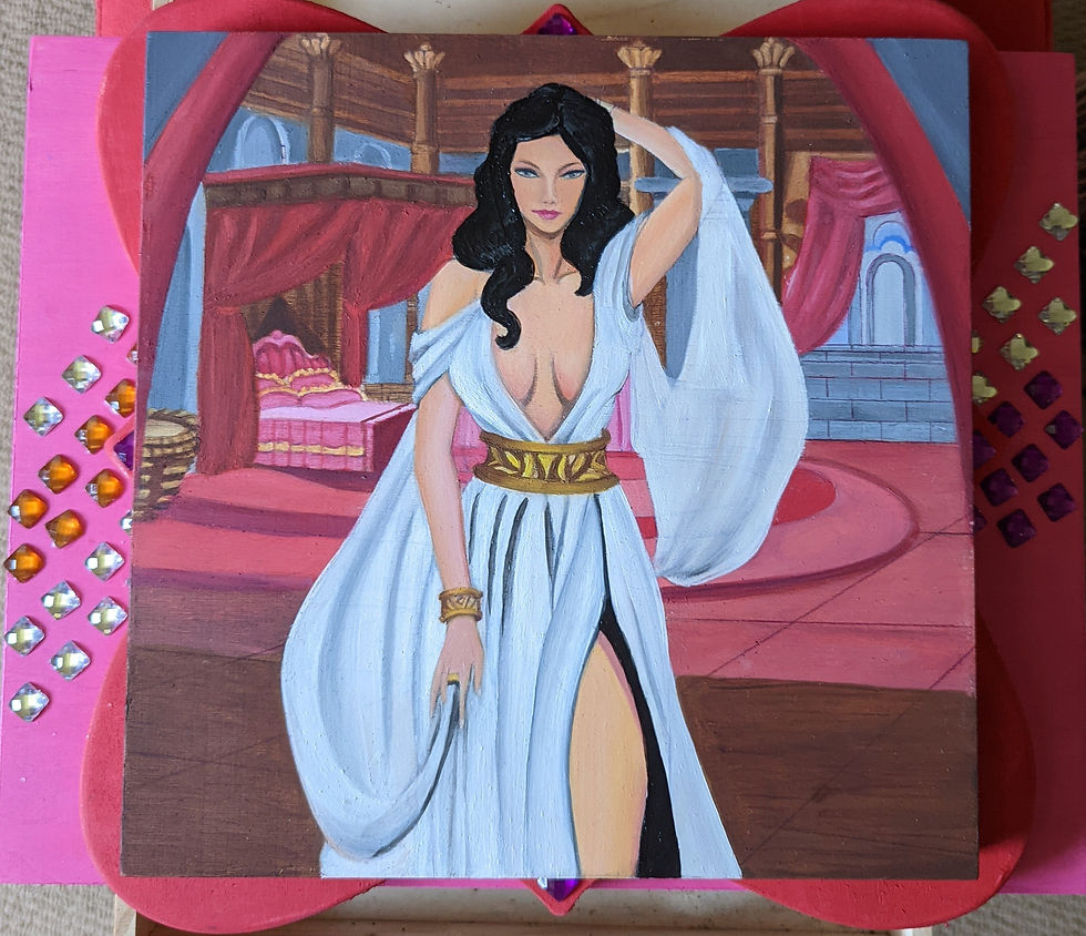 Thumbnail: Painting Oil on Wood Panel Womplay Games Morgan King of Thrones