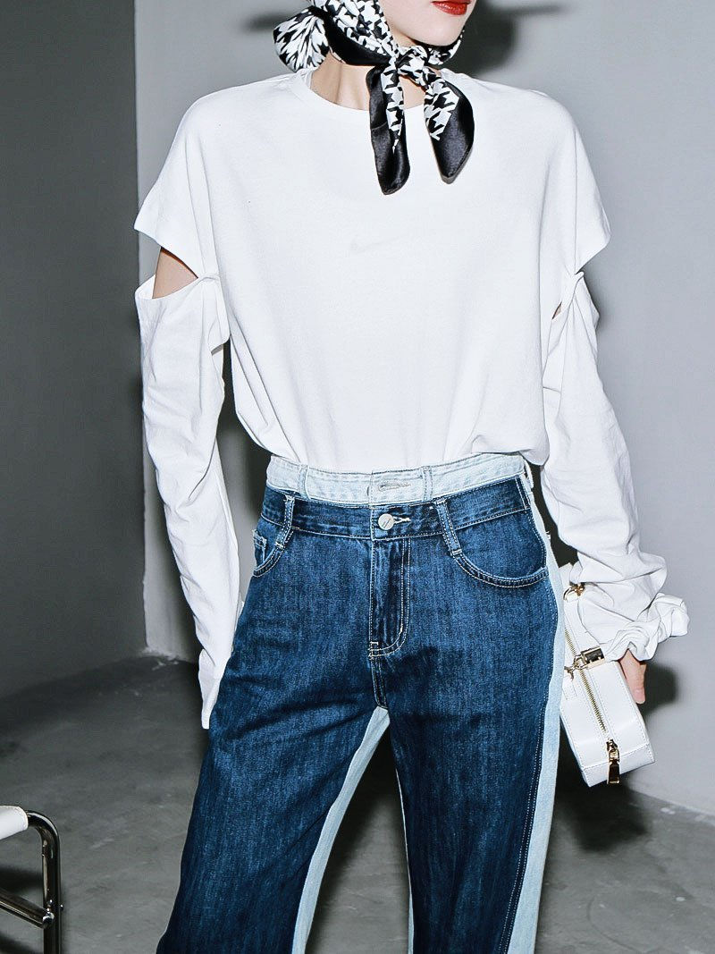 Thumbnail: Sawako Loose Denim Wide Leg Pants