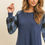 Thumbnail: Plaid Puff Sleeved Round Neck Top