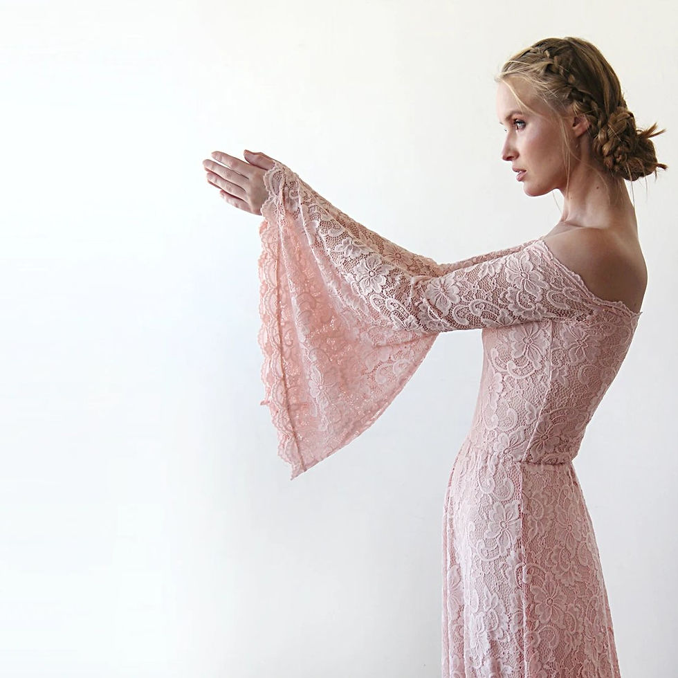 Thumbnail: Off-Shoulder Bell Sleeve  Dress  #1201