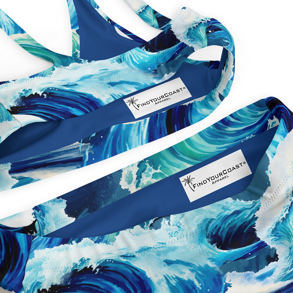 Hình thu nhỏ: Bộ bikini cạp cao tái chế Find Your Coast® Waves