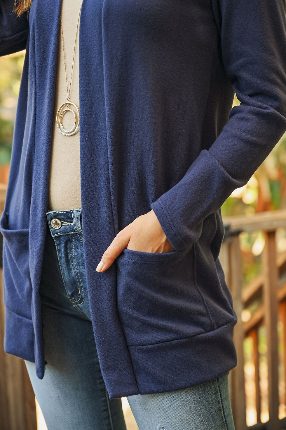 Thumbnail: Hacci Brushed Open Front Cardigan