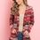Thumbnail: Boho Print Long Sleeved Front Pocket Open Cardigan