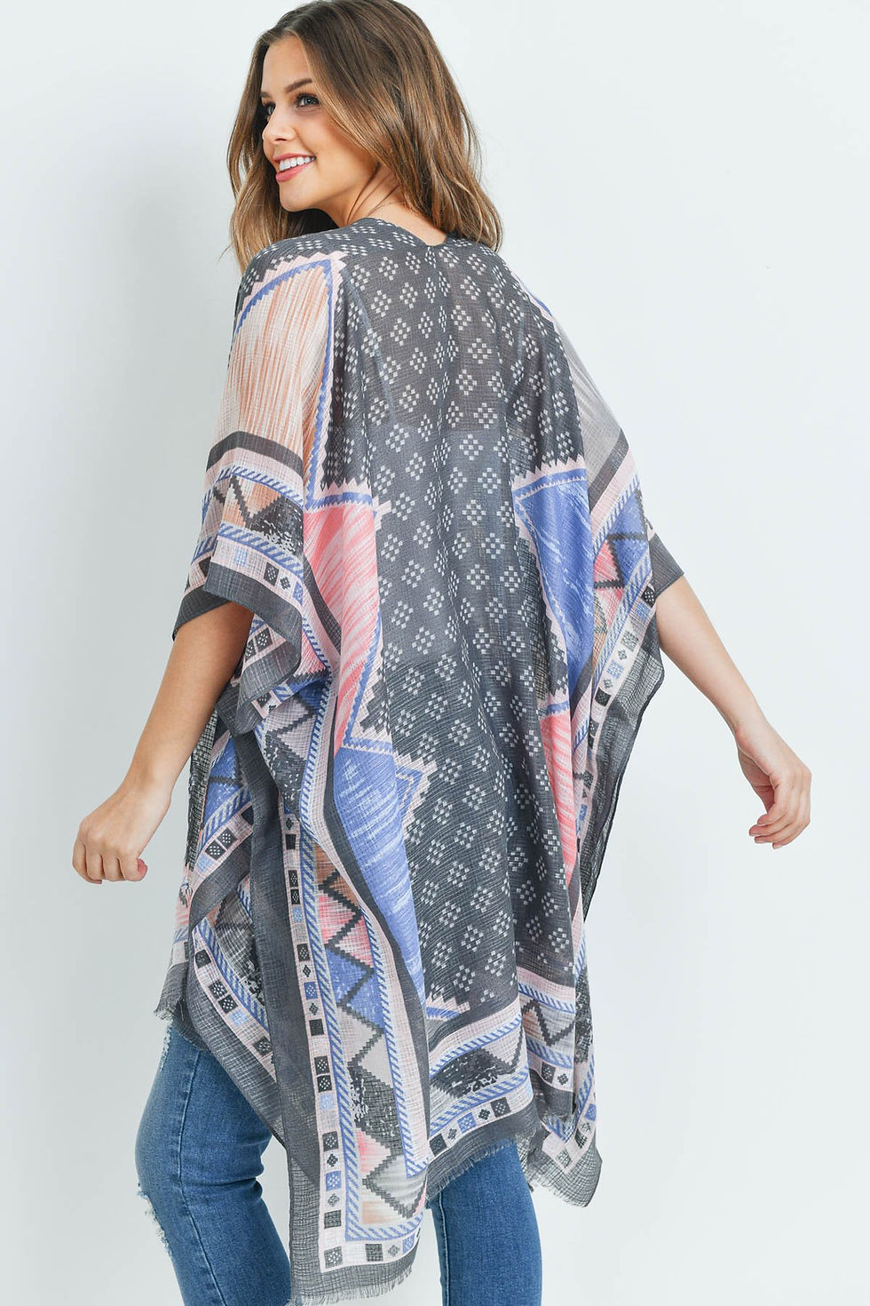 Hình thu nhỏ: Hdf3161 - Kimono họa tiết Chevron