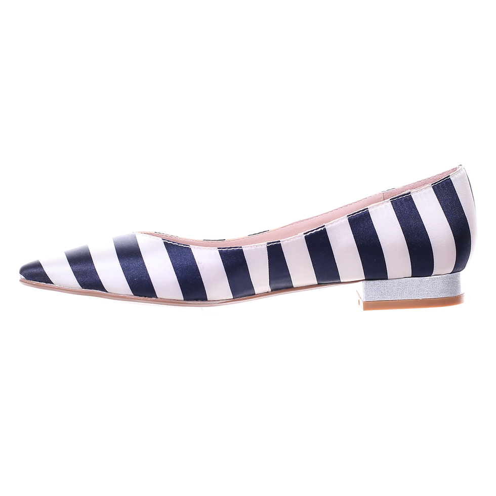 Thumbnail: Pointed Toe Ballerina (Blue Stripe)