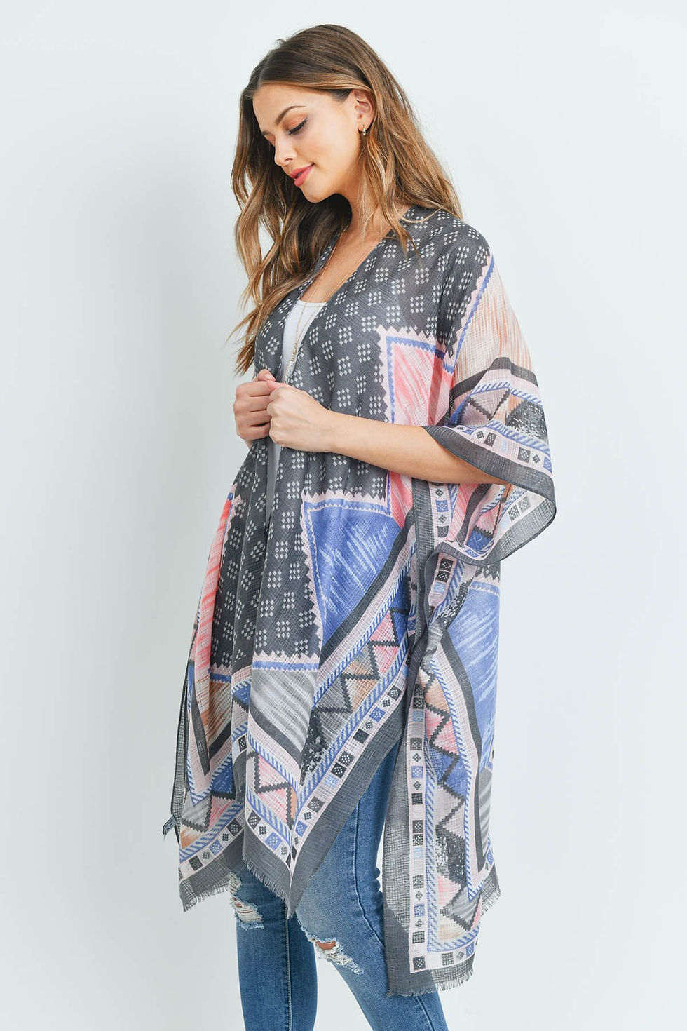 Hình thu nhỏ: Hdf3161 - Kimono họa tiết Chevron