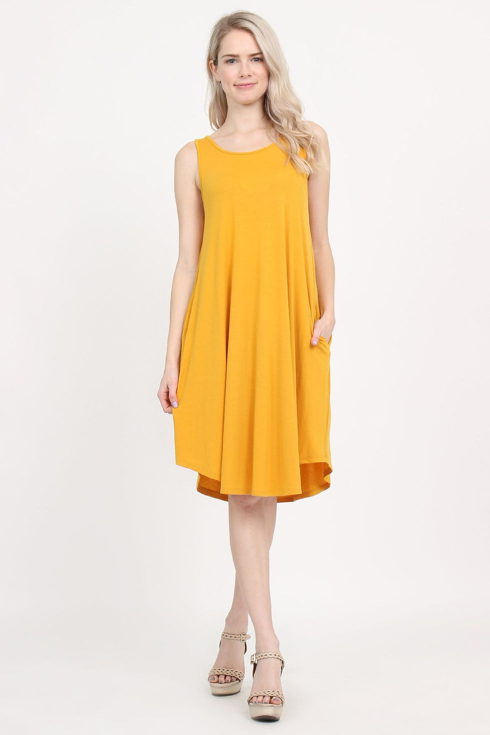 Thumbnail: Sleeveless Pocket Swing Dress