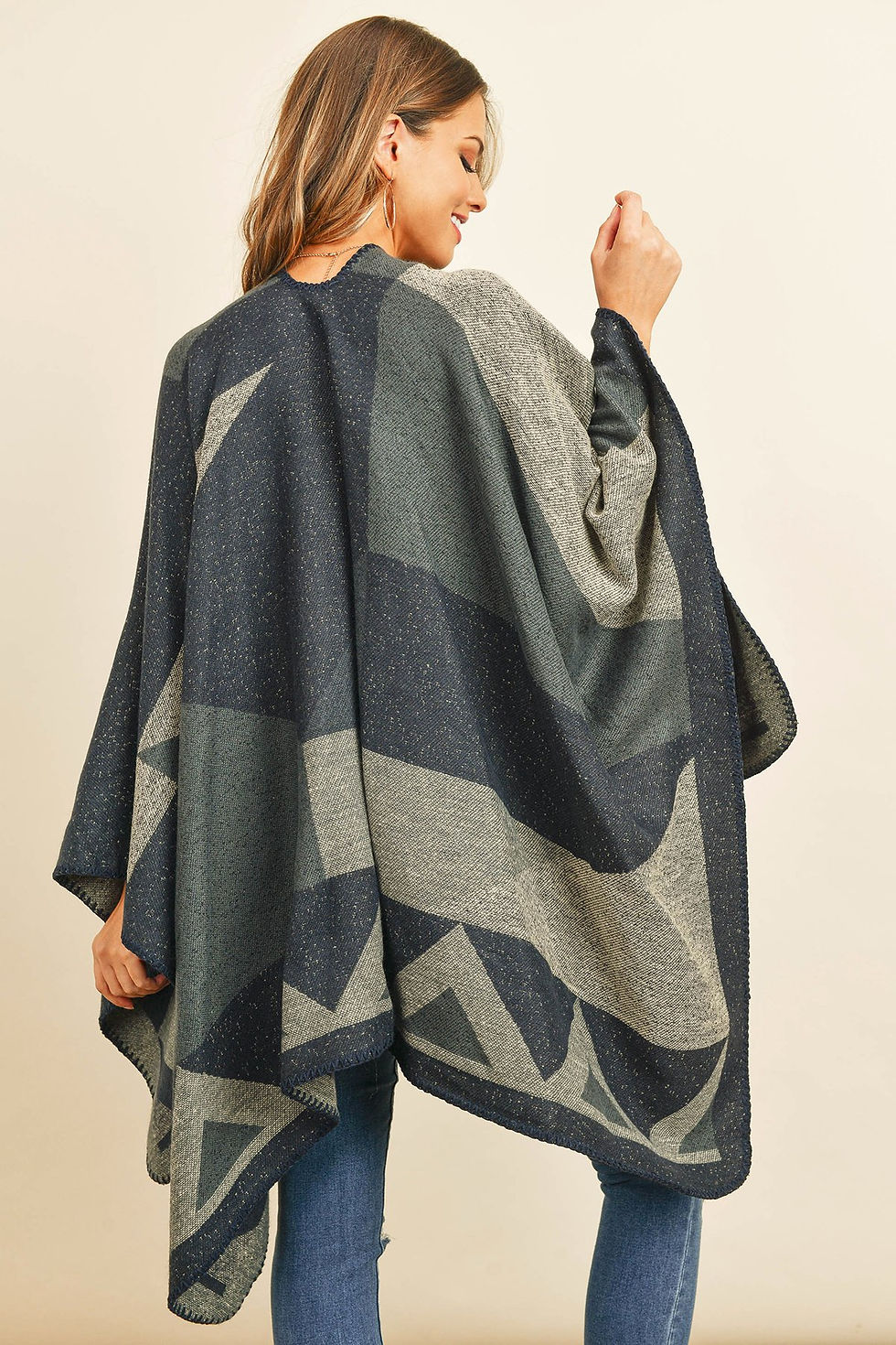 Thumbnail: Hdf3141 - Chevron Open Front Kimono