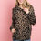 Thumbnail: Cowl Neck Leopard Sweater With Inseam Pocket