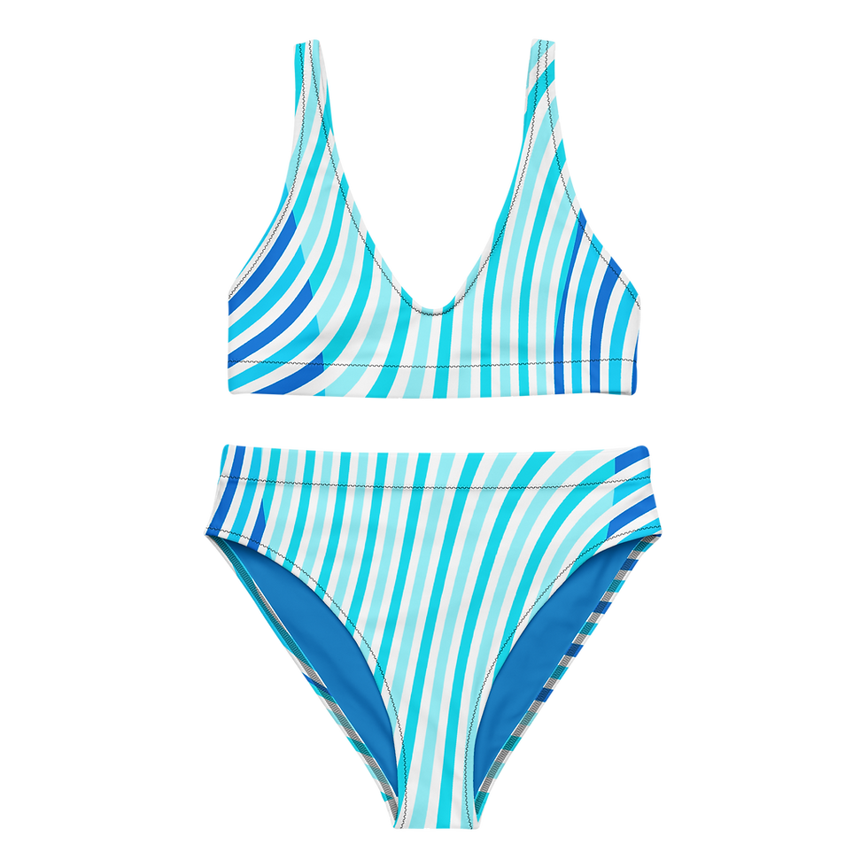 Find Your Coast® Wave Places Recycled High Waisted Bikini Set