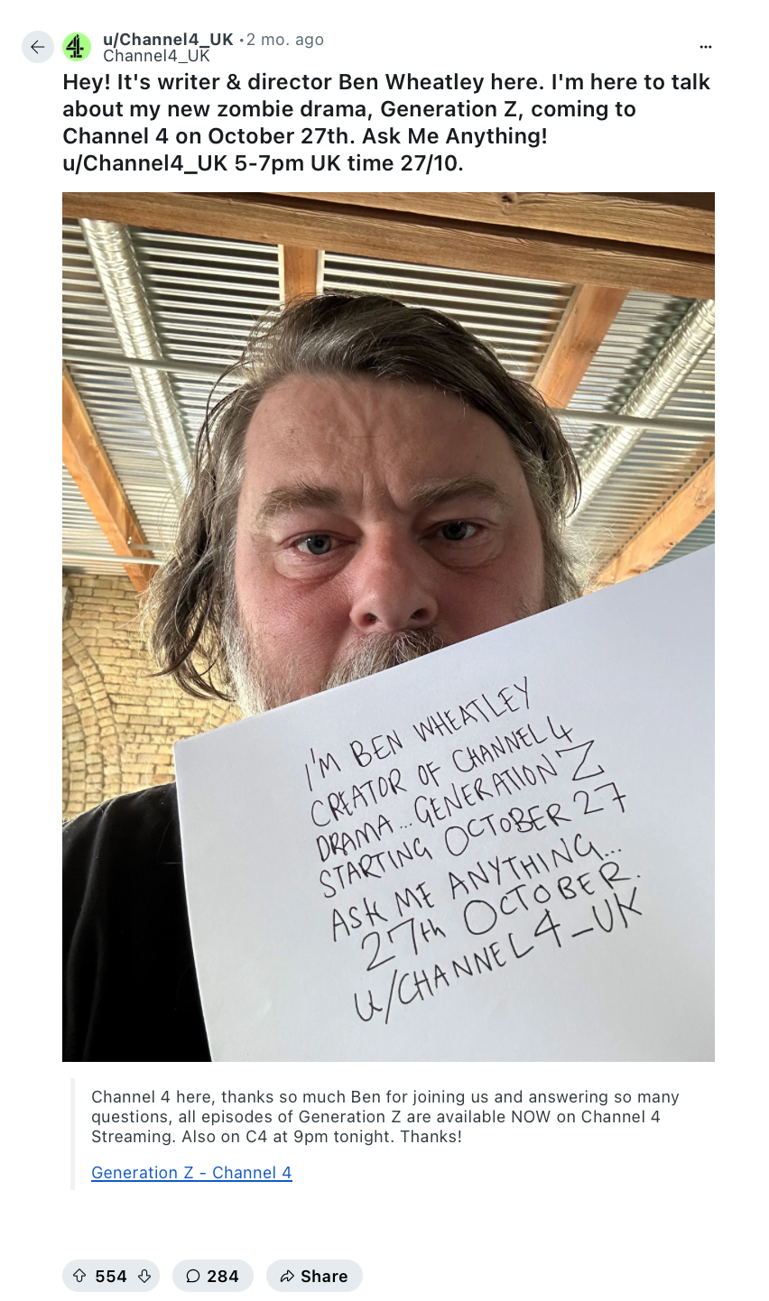 Reddit AMA