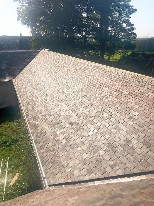 Light slate roof tiles