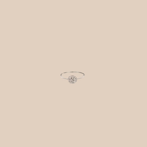 Thumbnail: Dainty Halo Sparkle Ring –