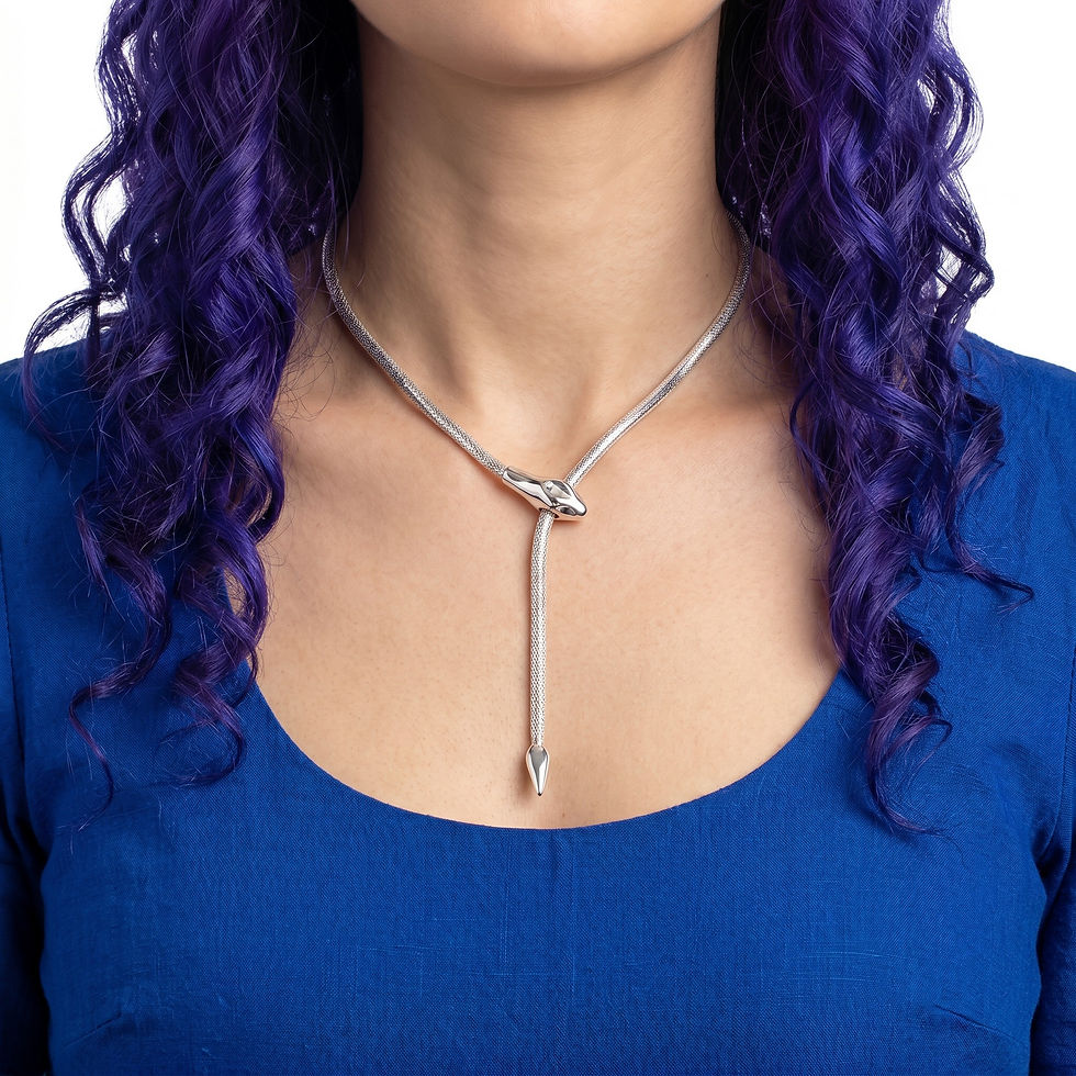 Thumbnail: 18K Gold PVD Y Necklace | Modern Drop Necklace | Bella•Fina