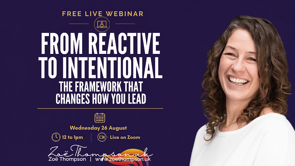 From Reactive to Intentional: The Framework That Changes How You Lead.