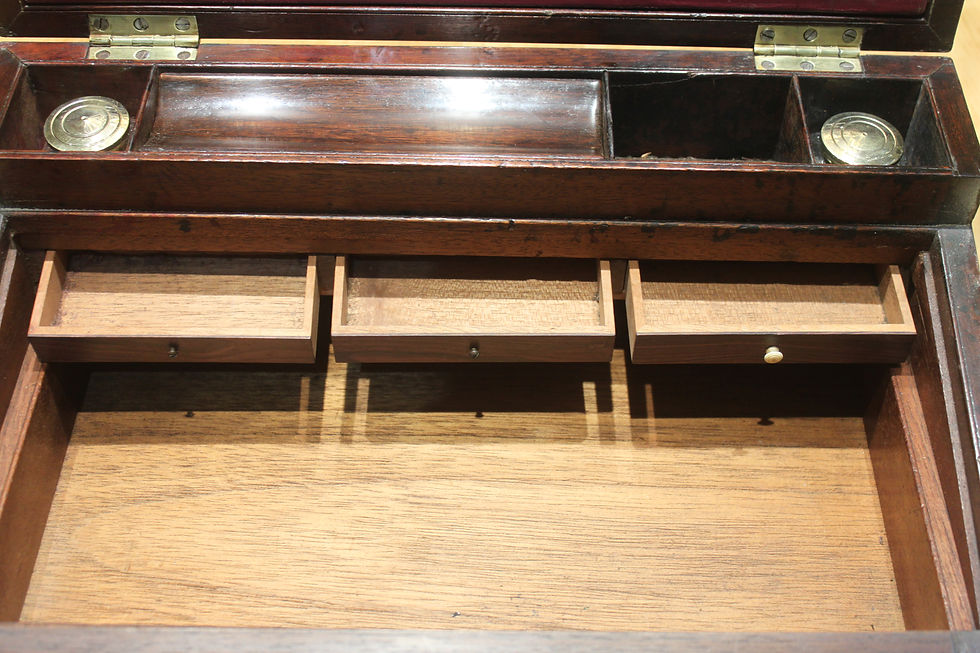 Thumbnail: Late Georgian mahogany campaign bi-fold writing slope
