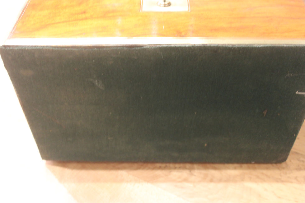 Thumbnail: Victorian walnut and brass bound writing slope with Bramah lock, key and secret
