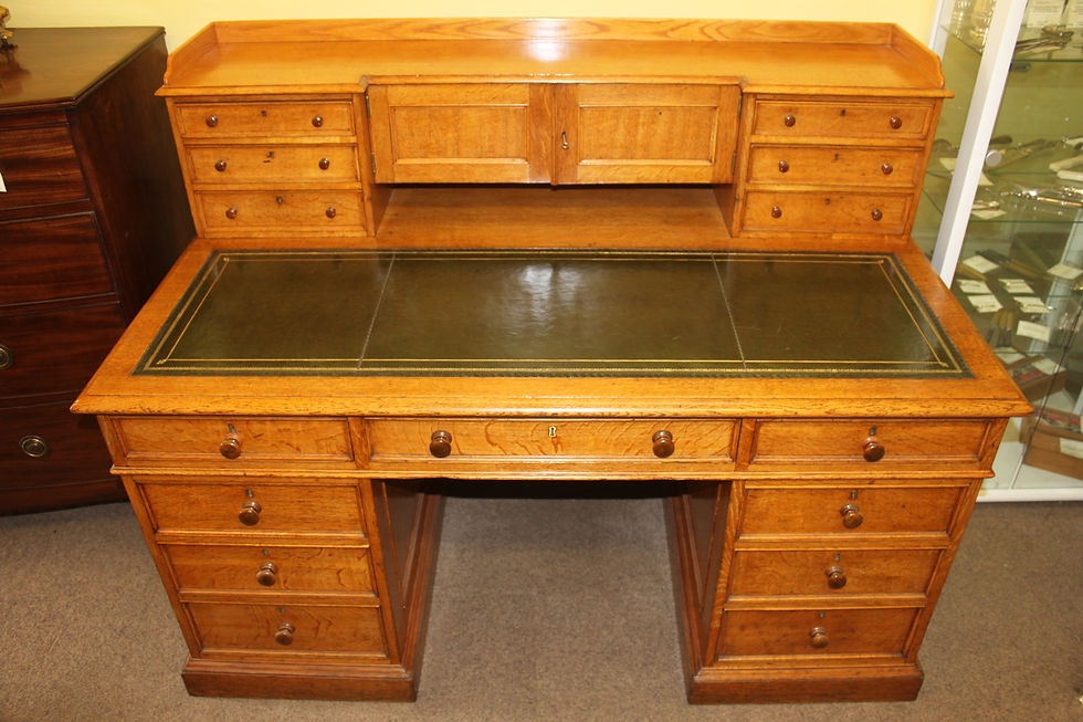 Thumbnail: A Victorian oak pedestal desk by James Lamb
