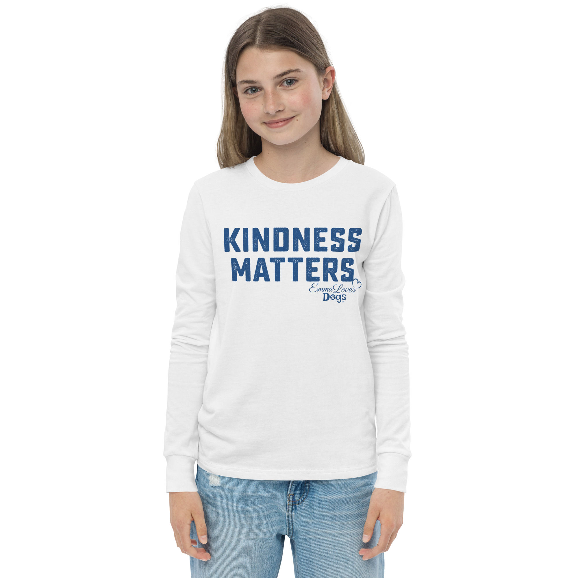 Youth White Long Sleeve Tee