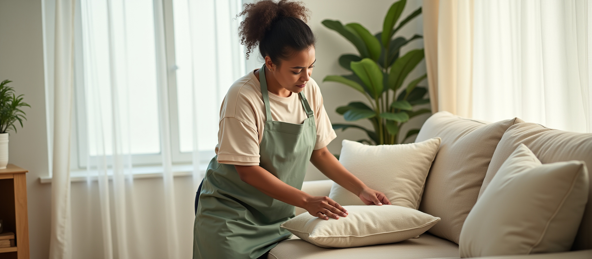 A lady cleaning
