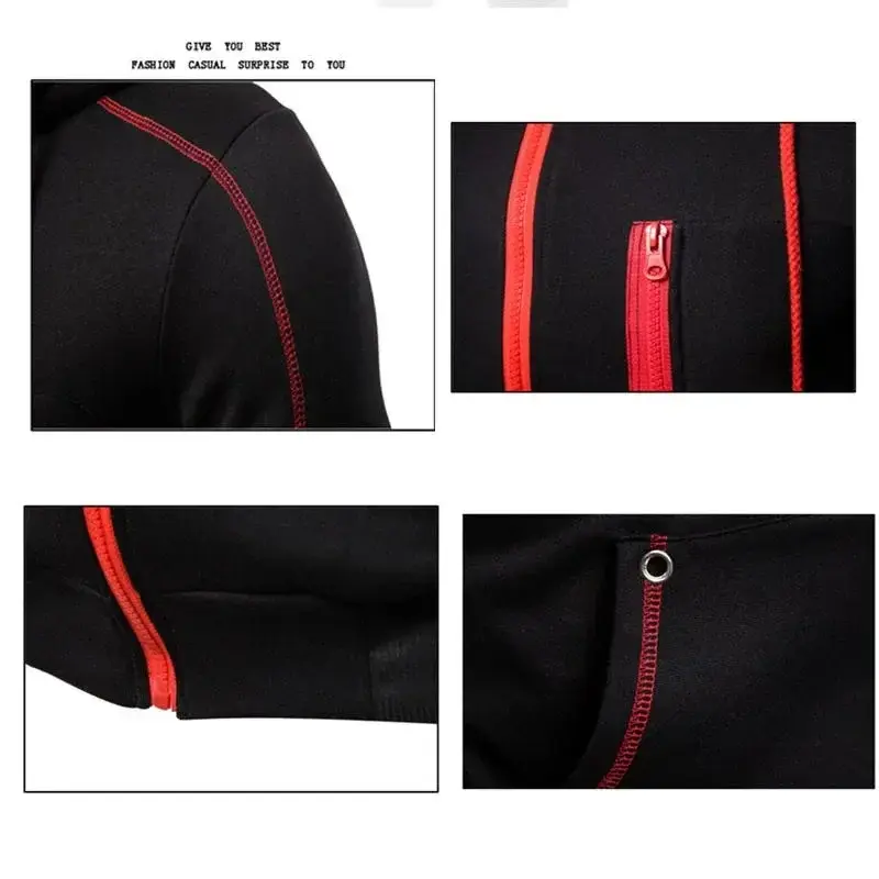 Miniatura: Conjunto Casual Masculino de Outono/Inverno, Jaqueta com Zíper e Capuz + Calça