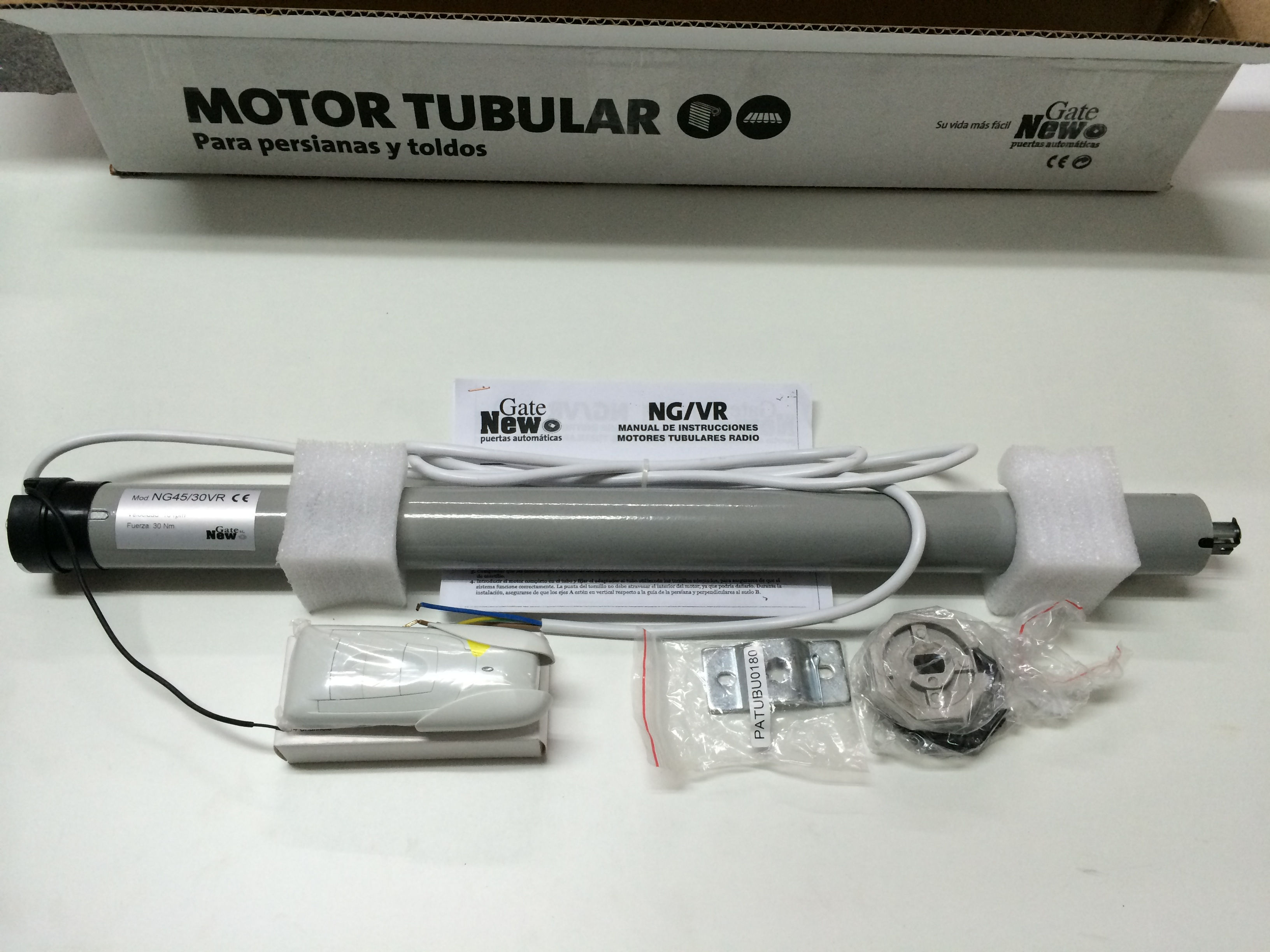 Motor Vía Radio con mando emisor 1 canal
