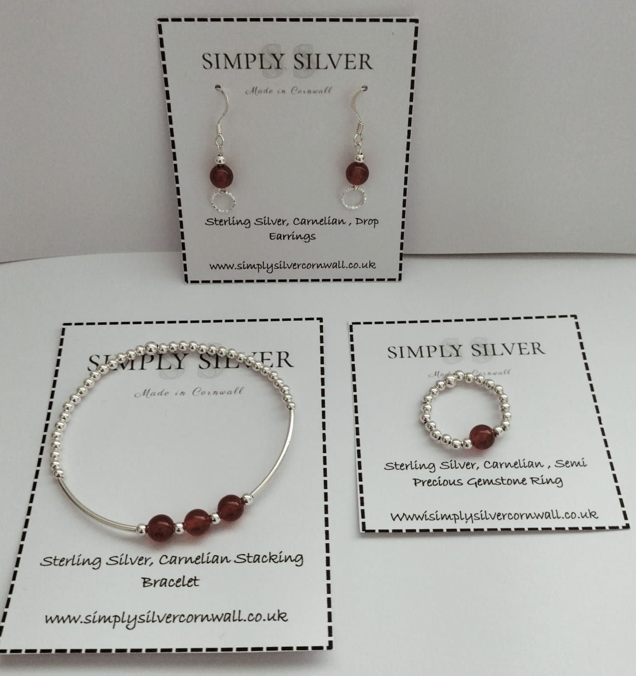 Carnelian and Sterling Silver Triple set